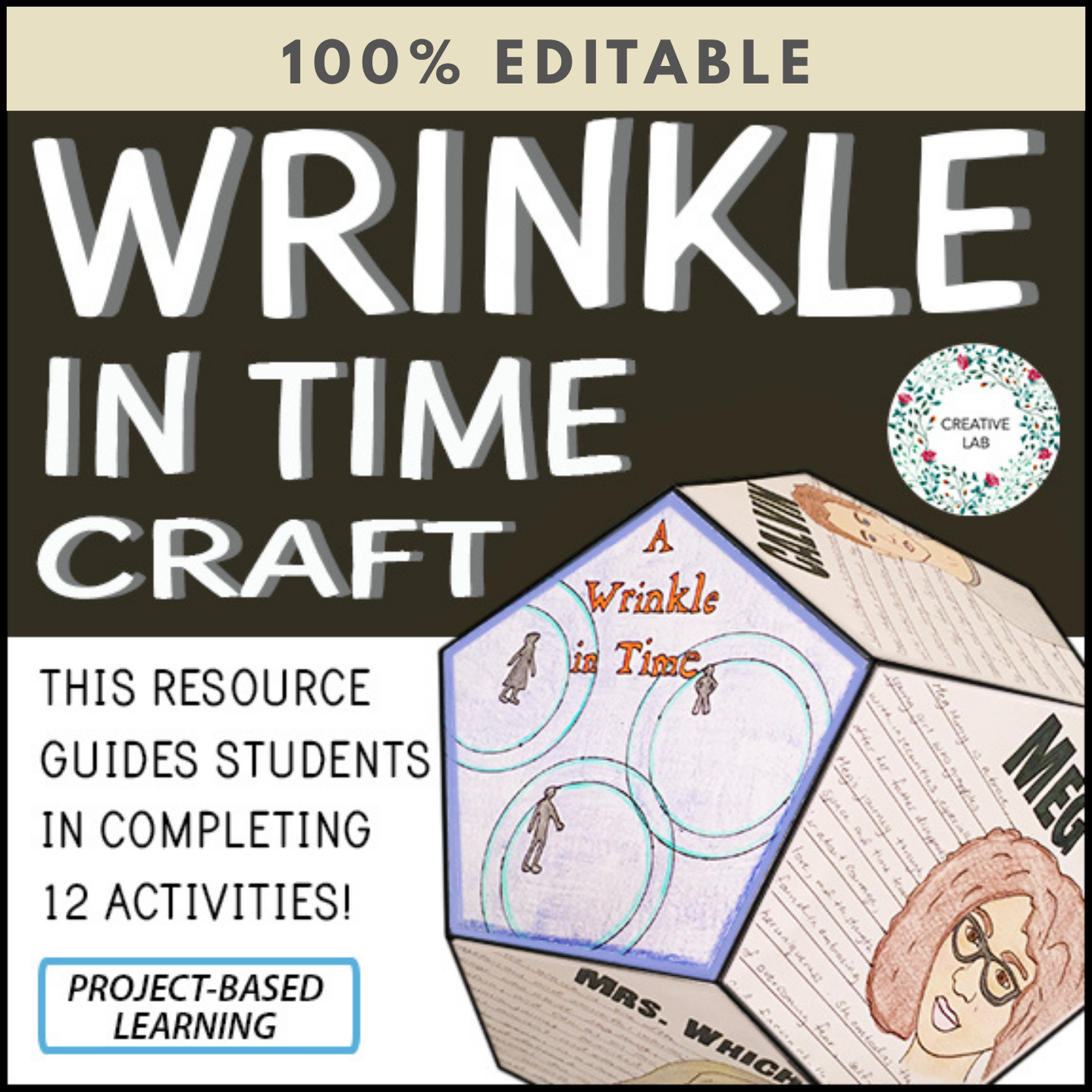 A Wrinkle in Time - Novel Study Project Craft - 100% Editable