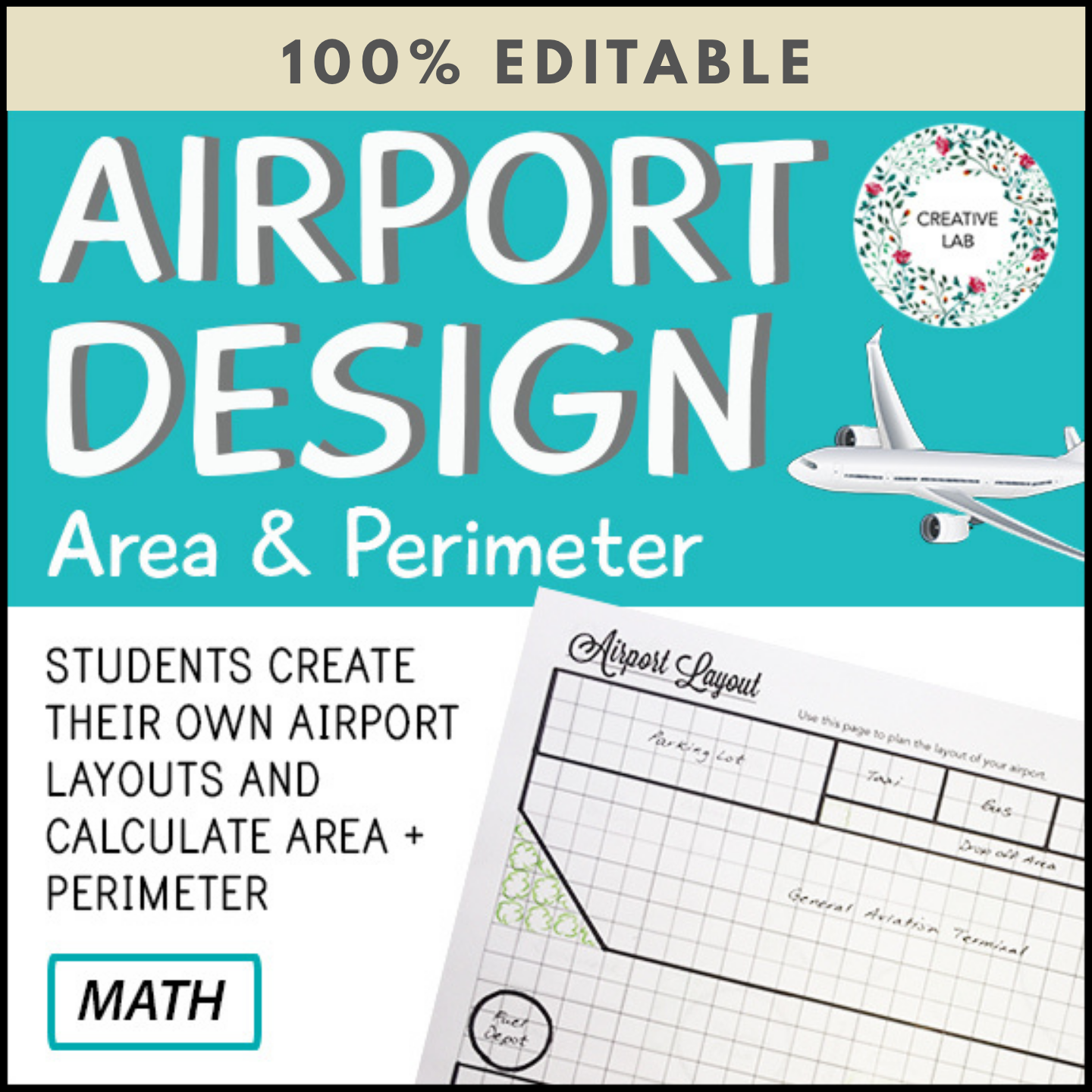 Airport Design - Area & Perimeter - 100% Editable