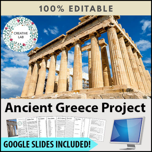 Ancient Greece Research Project - 100% Editable