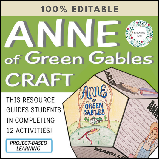 Anne of Green Gables - Novel Study Project Craft - 100% Editable