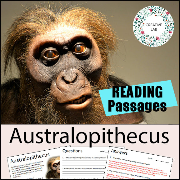 Australopithecus - Early Humans / Stone Age / Question Worksheets