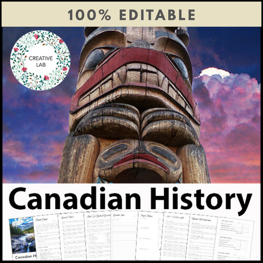 Canadian History Research Project - 100% Editable