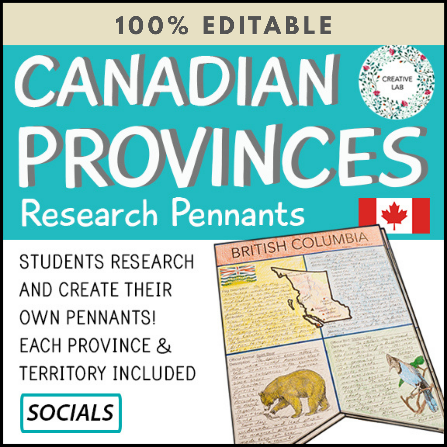 Canada Provinces Research Banners - 100% Editable