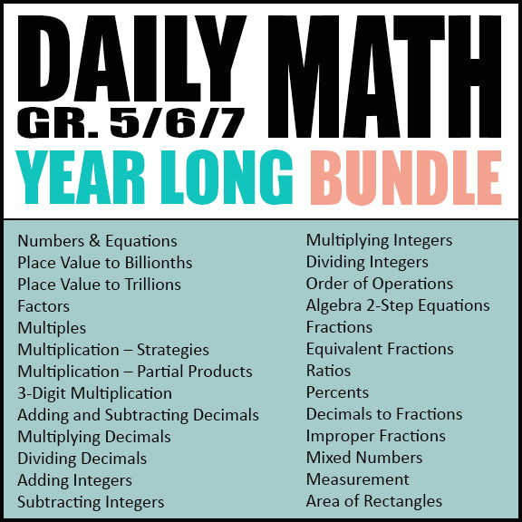 SPIRAL DAILY MATH - All Year Round - Grades 5-7