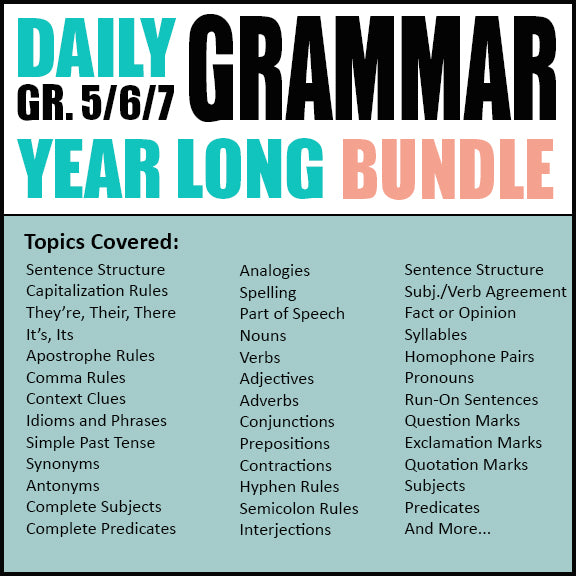 SPIRAL DAILY GRAMMAR - All Year Round - Grades 5-7
