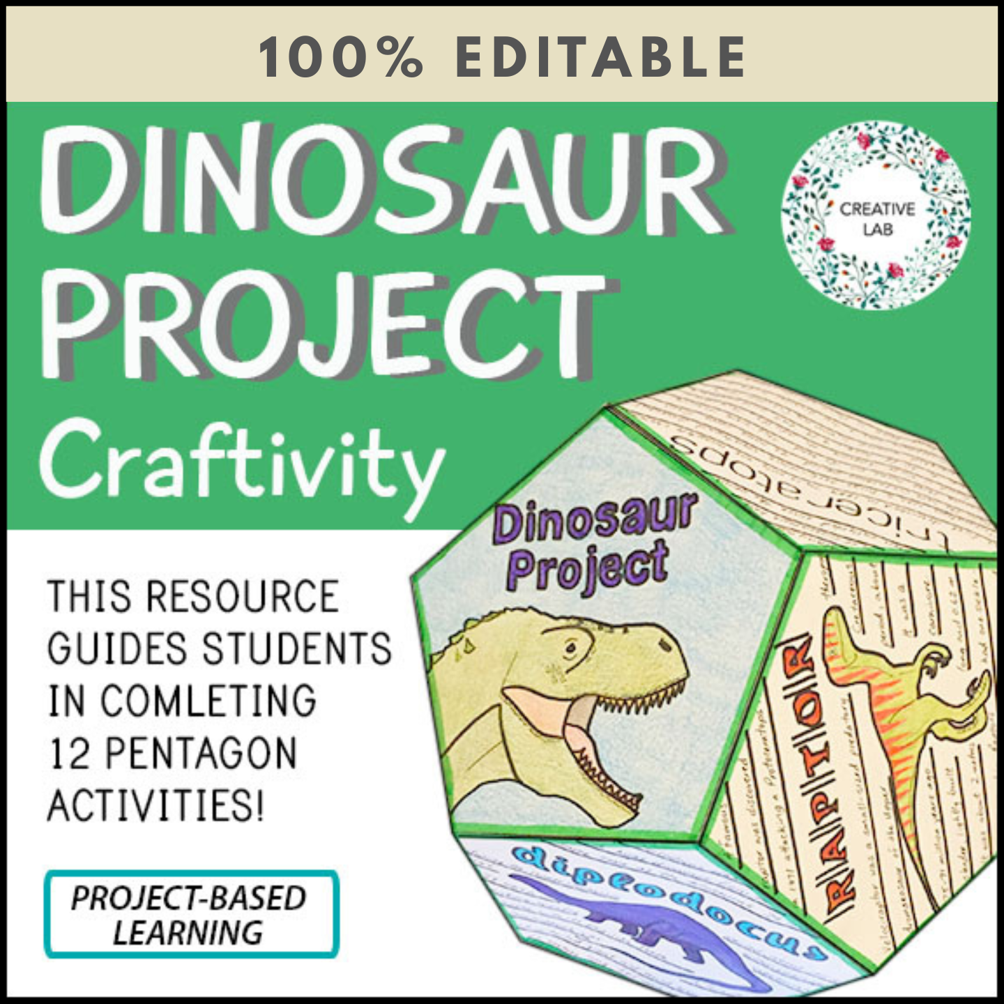 Dinosaur Project Craft Activity - 100% Editable