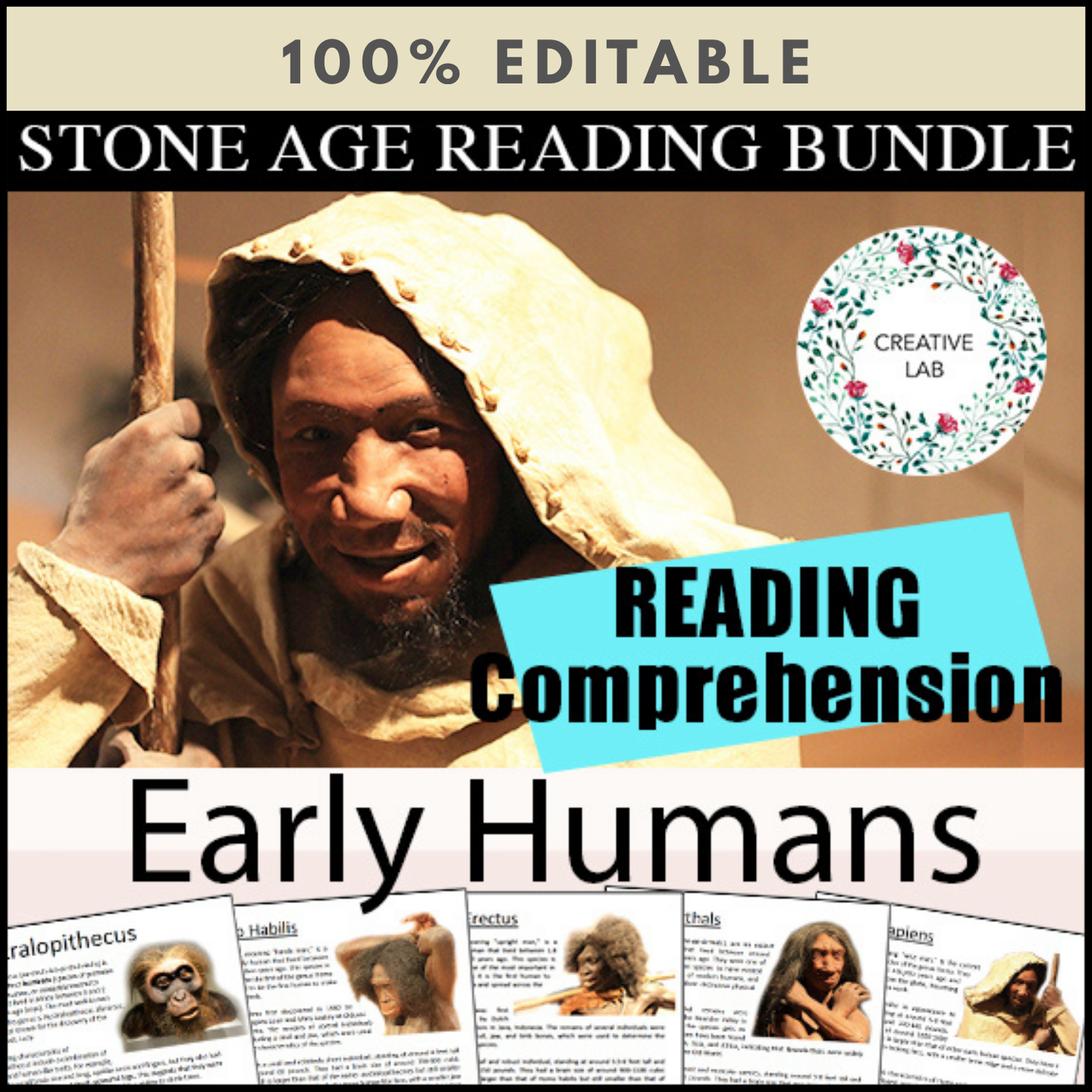 Early Humans Unit / Stone Age Unit - BUNDLE - 100% EDITABLE