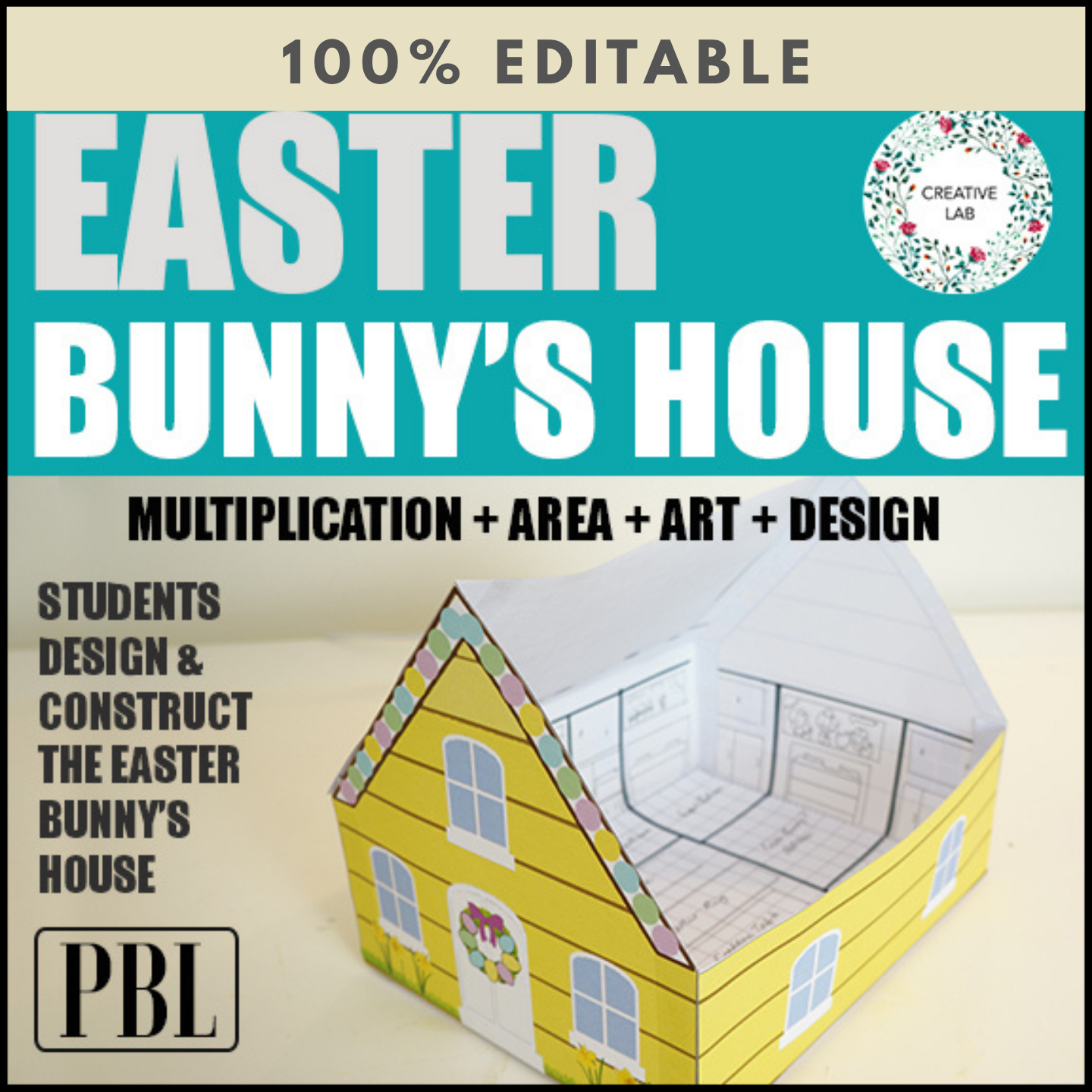 Easter Bunny's House Craft - 100% Editable