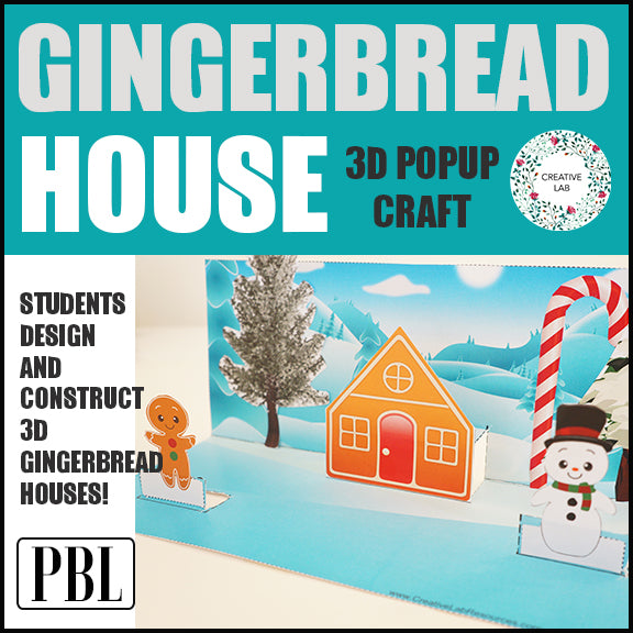 Gingerbread House Scene 3D Craftivity