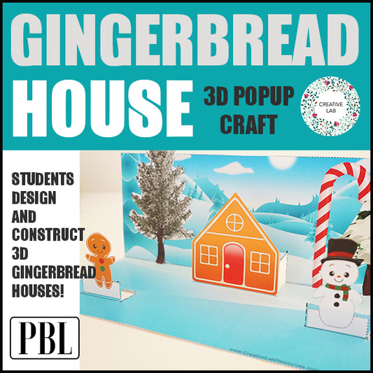 Gingerbread House Scene 3D Craftivity