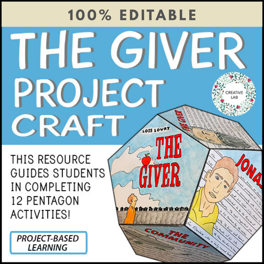 The Giver - Novel Study Project Craft - 100% Editable