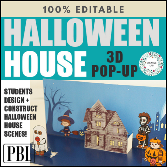 Haunted House - Halloween Art - Pop Up Craft - 2nd Grade - PBL - 100% Editable