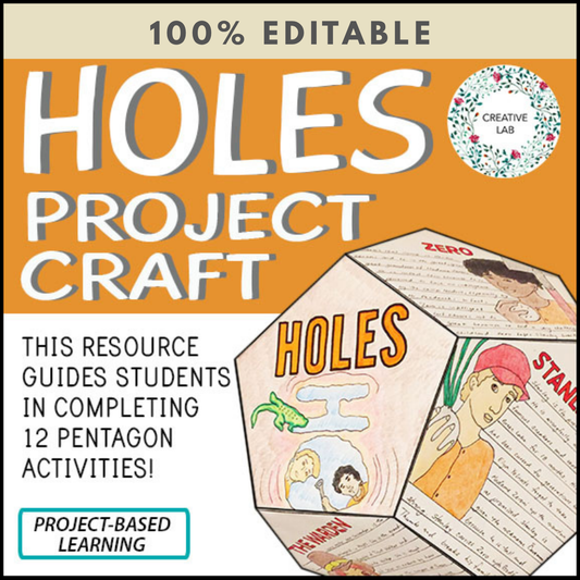 Holes Novel Study Project Craft - 100% Editable