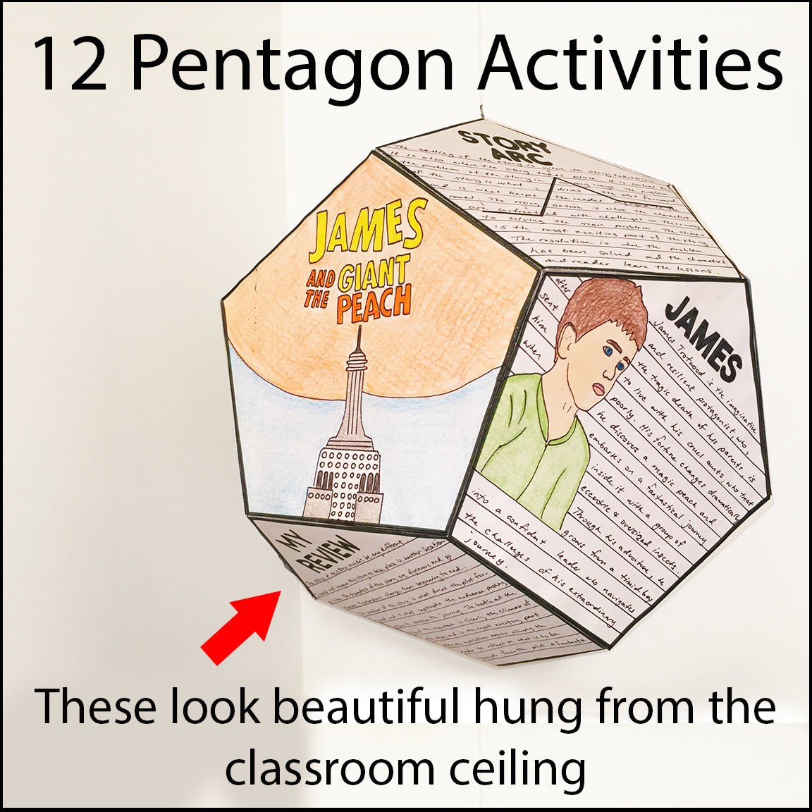 James and the Giant Peach - Novel Study Project Craft - 100% Editable