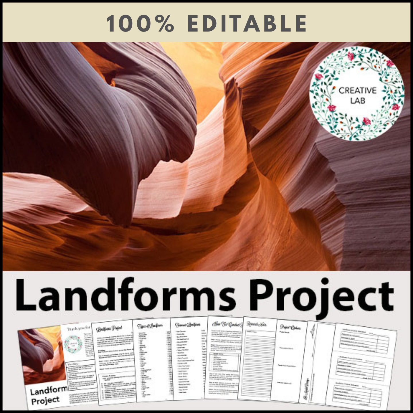 Landforms Research Project - 100% Editable