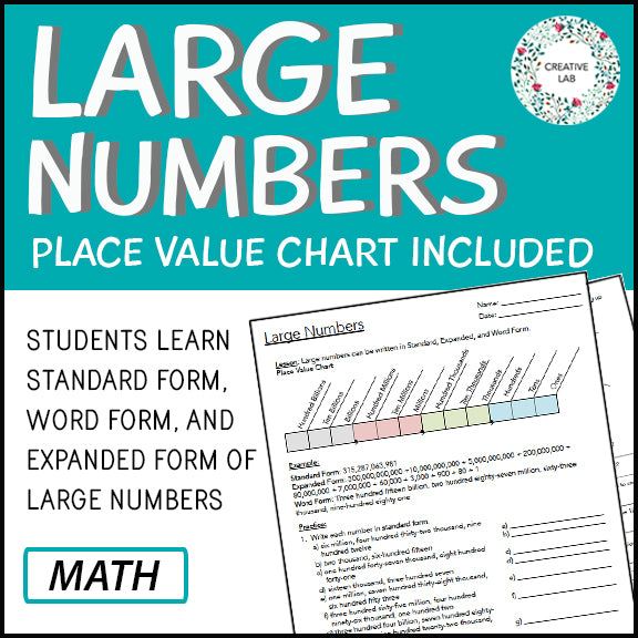 Place Value To Billions - Printable Worksheets