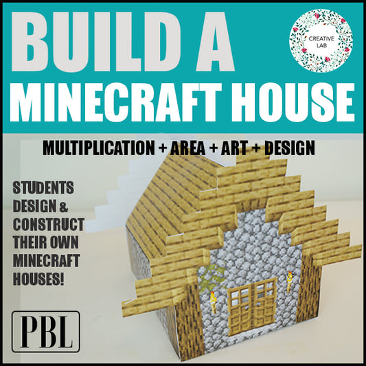 Minecraft Math Art - Multiplication Area Perimeter - Minecraft House 6th Grade