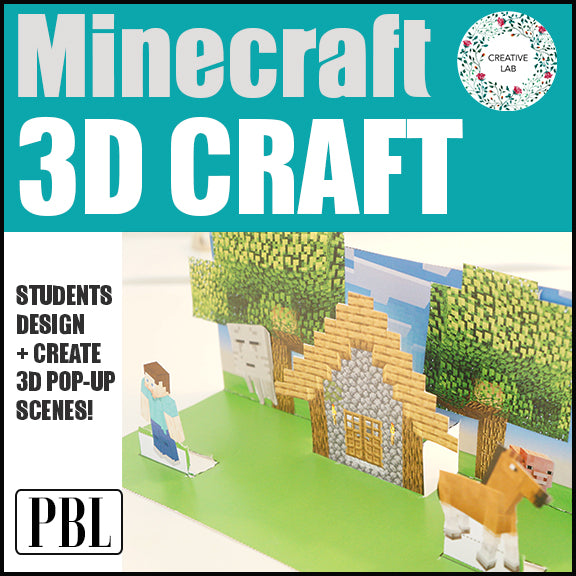 Minecraft Art Pop Up House Craftivity