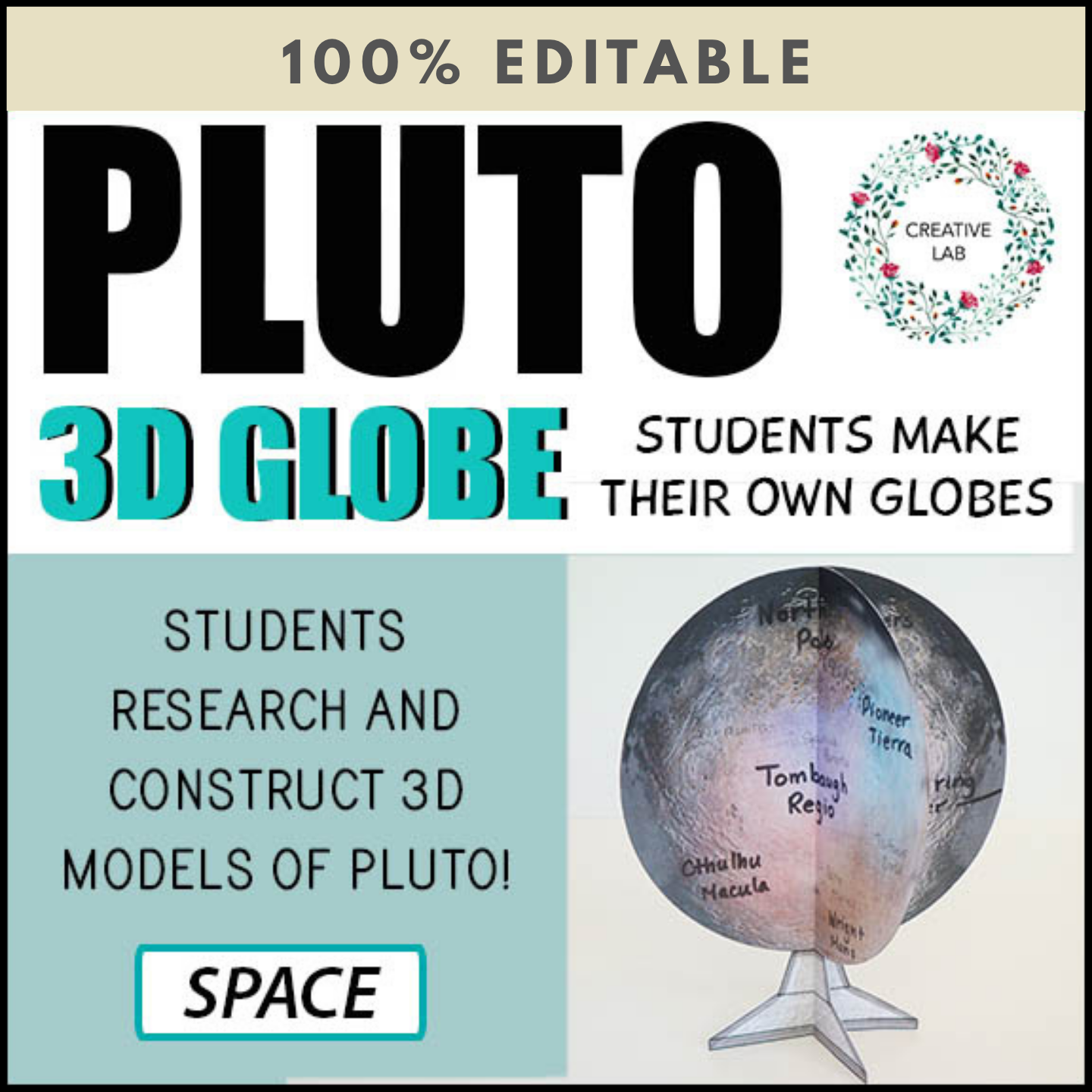 Pluto 3D Globe Research Project - 100% Editable