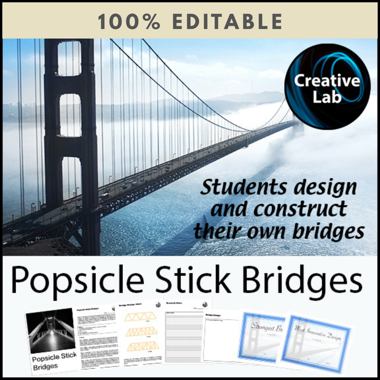 Popsicle Stick Bridge Contest - 100% Editable