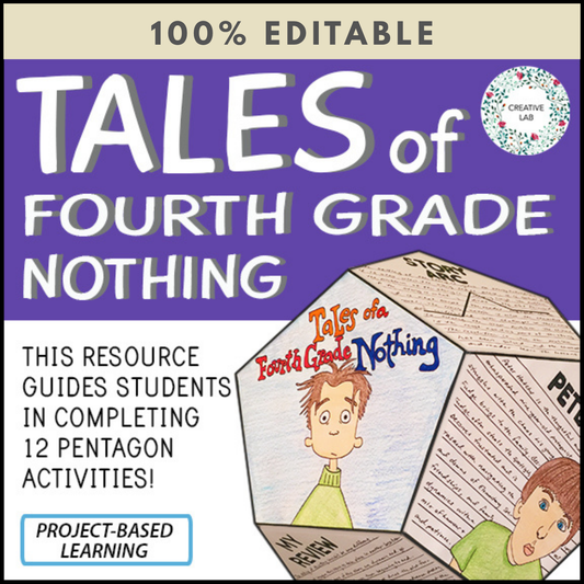 Tales of a Fourth Grade Nothing - Novel Study Project Craft - 100% Editable