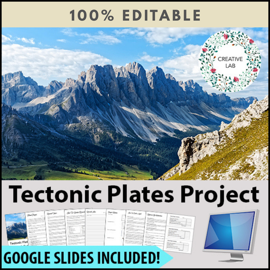 Tectonic Plates Research Project - 100% Editable