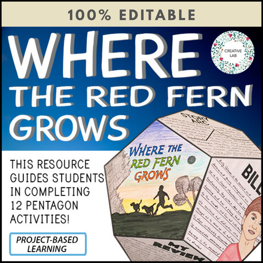 Where the Red Fern Grows - Novel Study Project Craft - 100% Editable
