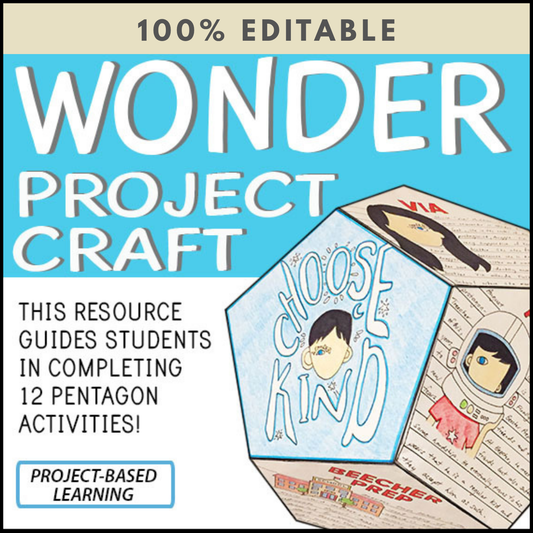 Wonder Novel Study Project Craft - 100% Editable