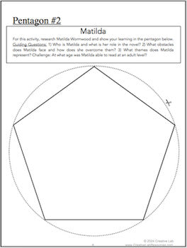 Matilda - Novel Study Project Craft - 100% Editable