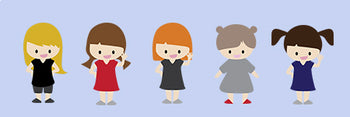 School Kids Students Clipart Set