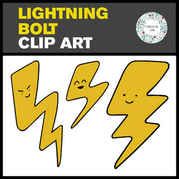 FREEBIE - Smiling Lightning Bolt clip art - 6 images