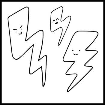 FREEBIE - Smiling Lightning Bolt clip art - 6 images