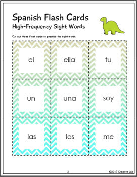 Spanish Flash Cards - Sight Words