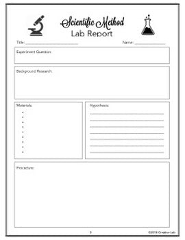 Scientific Method Lab Report - Student Template
