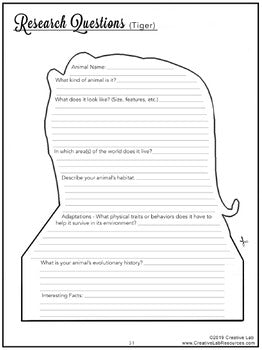 Animal Research Project Report Template Writing Graphic Organizers