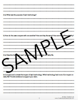 Ancient Technology Compare & Contrast - Template - 100% Editable