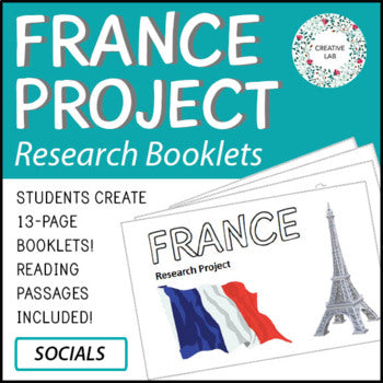 France Research Project Booklets - Reading Passages Included