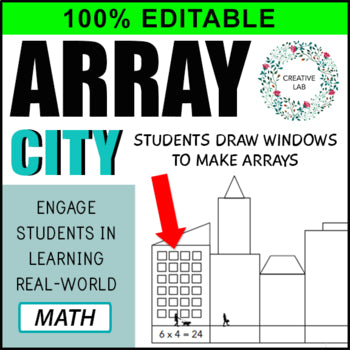 Array City - Multiplication Math Worksheets - 100% Editable