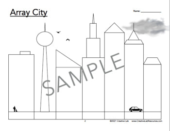 Array City - Multiplication Math Worksheets - 100% Editable