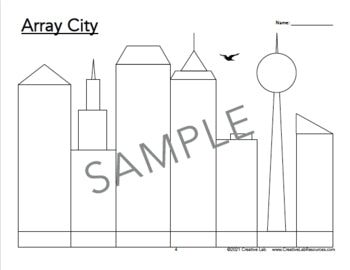 Array City - Multiplication Math Worksheets - 100% Editable