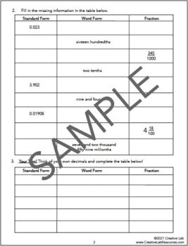 Decimals To Fractions - Mixed Numbers - Worksheets