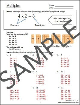 Multiples, Least Common Multiple - Lesson & Practice Questions
