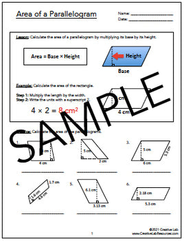Area of Parallelograms - Lesson & Practice Questions