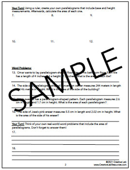 Area of Parallelograms - Lesson & Practice Questions