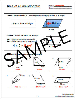 Area of Parallelograms - Lesson & Practice Questions