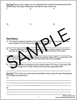 Area of Trapezoids - Lesson & Practice Questions