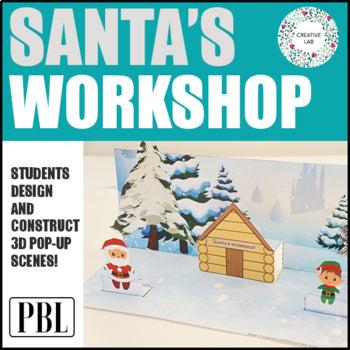 Santa's Workshop Scene 3D Craftivity