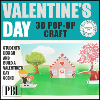 Valentine's Day House Scene 3D Craftivity