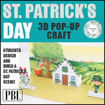 St. Patrick's Day House Scene 3D Craftivity