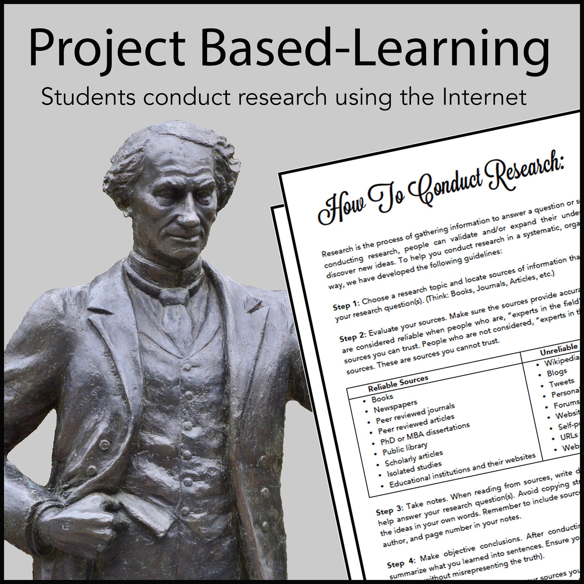 Canadian History Research Project - PBL // Printable Teaching Resource // No Prep Classroom // Project Based Learning